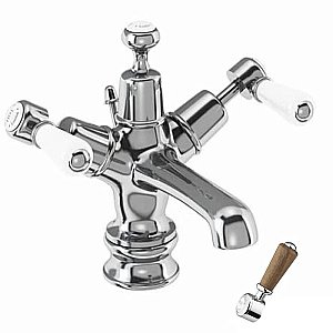 Смеситель для раковины Burlington Regent KER4-QT WAL хром/ручки орех купить в интернет-магазине сантехники Sanbest