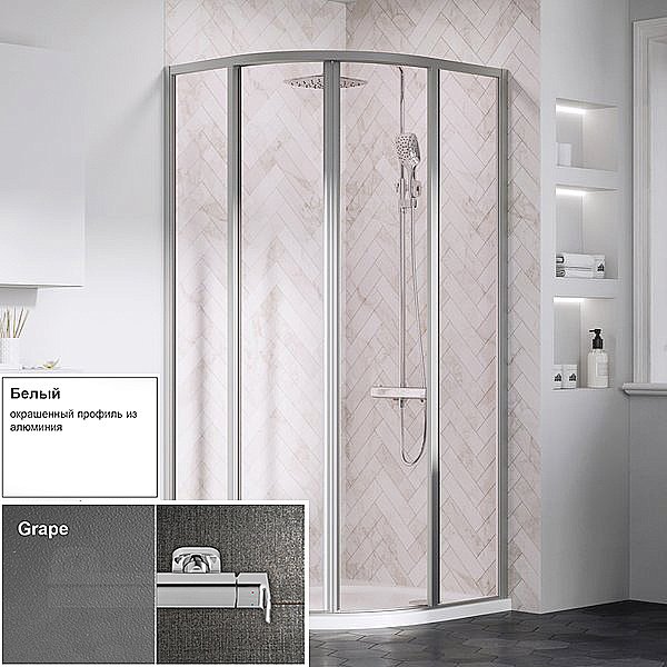 Душевой уголок Ravak SUPERNOVA SKCP4 80x80 белый/Grape купить в интернет-магазине Sanbest
