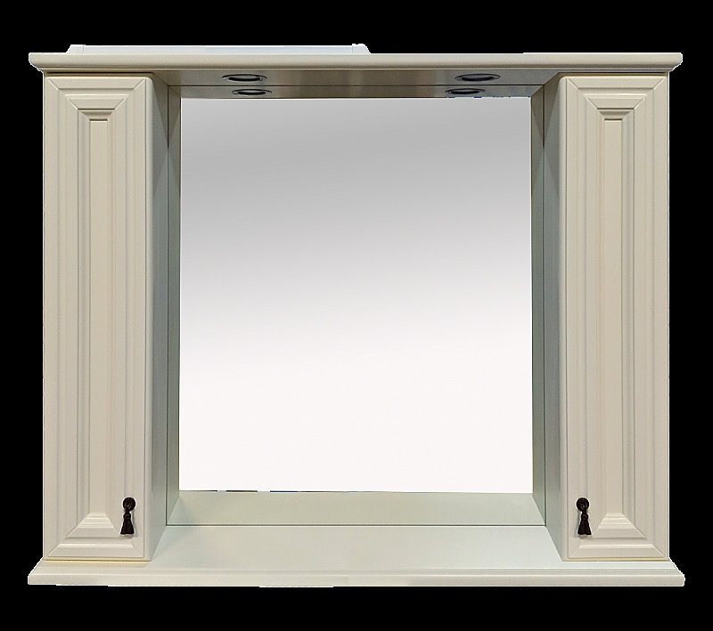 Зеркало со шкафом Misty Лувр 105 слоновая кость в ванную от интернет-магазине сантехники Sanbest