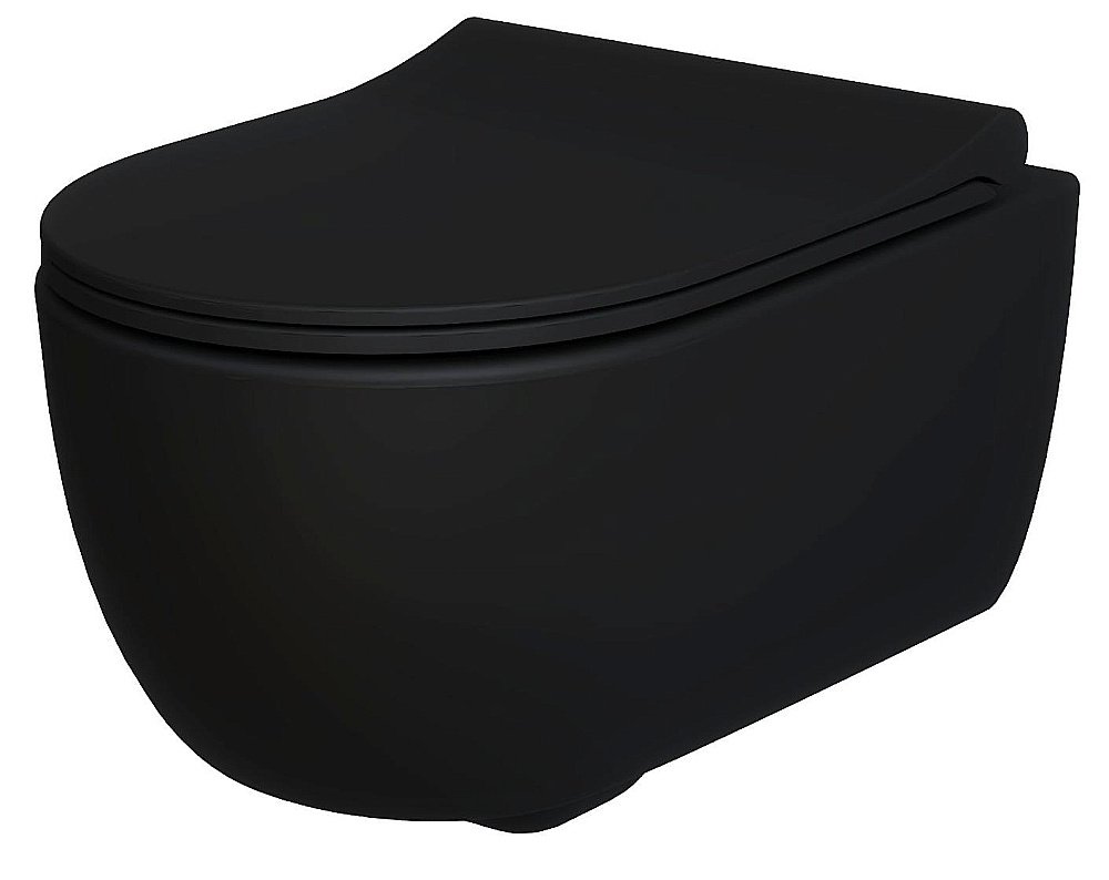 Унитаз подвесной Ambassador Abner 103T20201R безободковый, черный матовый купить в интернет-магазине Sanbest