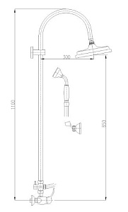 Душевая система Rav-Slezak LABE L481.5/3SM бронза купить в интернет-магазине сантехники Sanbest