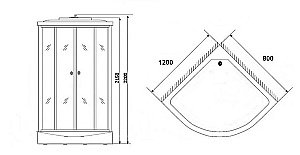 Душевая кабина Niagara NG-1903, правая, тропический душ, гидромассаж, акрил купить в интернет-магазине Sanbest