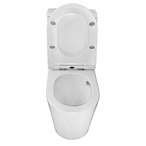 Унитаз моноблок Azario Scala AZ-8101 белый, безободковый, с крышкой микролифт, слив торнадо купить в интернет-магазине Sanbest