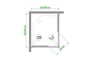 Душевой уголок Royal Bath RB9075HPD-T-BL 75х90 прозрачный купить в интернет-магазине Sanbest