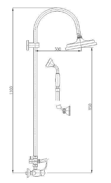 Душевая система Rav-Slezak LABE L481.5/3SM бронза купить в интернет-магазине сантехники Sanbest