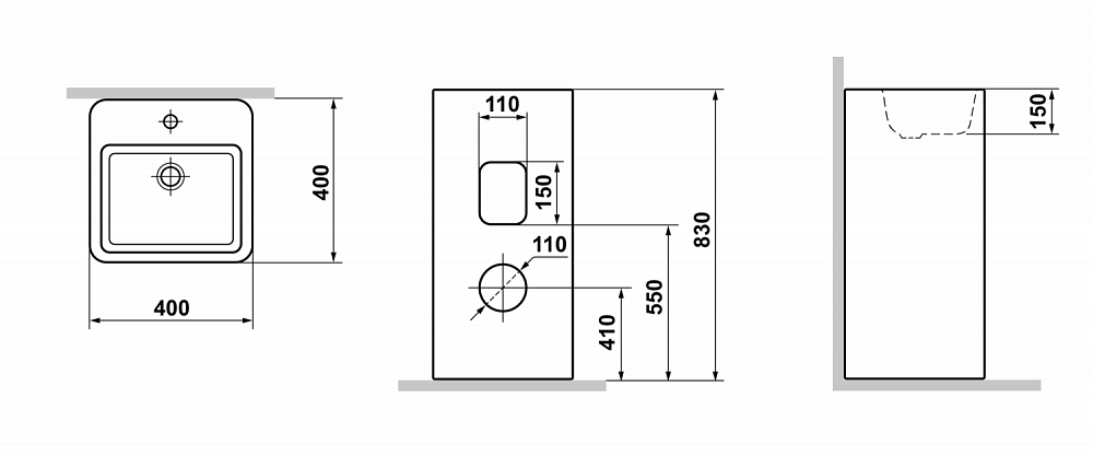 Раковина напольная Laguraty 3010W белая купить в интернет-магазине Sanbest