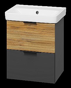Тумба с раковиной Misty Форест - 50 Э-Фор-09050-0219-2Я светлое дерево/серый для ванной в интернет-магазине Sanbest