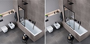 Шторка для ванны Excellent Liner 110 черный купить в интернет-магазине Sanbest