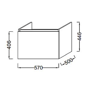Тумба с раковиной Jacob Delafon PARALLEL 57/200 1 ящик, с двумя раковинами, квебекский дуб для ванной в интернет-магазине Sanbest