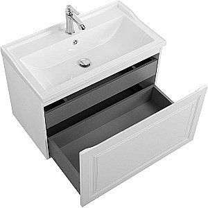 Тумба с раковиной Cezares Giubileo-N 80 GIUBILEO-N-80-1C-SO-BL белая глянцевая для ванной в интернет-магазине Sanbest