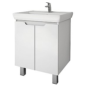 Тумба с  раковиной подвесная/напольная Dreja Q PLUS (D) 60 белый глянец для ванной в интернет-магазине Sanbest