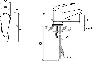 Смеситель для раковины Ravak Susan SN 012.00 купить в интернет-магазине сантехники Sanbest