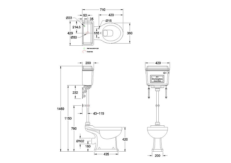 Унитаз Burlington P5-T71 CHR хром купить в интернет-магазине Sanbest
