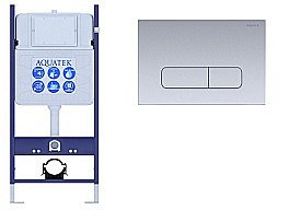 Инсталляция для унитаза Aquatek ECO Standart INS-0000014 с кнопкой KDI-0000014 хром матовый купить в интернет-магазине сантехники Sanbest
