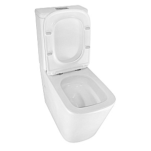 Унитаз напольный Azario Etereo AZ-8203 белый, безободковый, с бачком, с крышкой микролифт, слив торнадо купить в интернет-магазине Sanbest