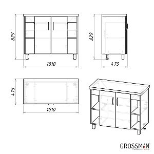 Тумба с раковиной Grossman ФЛАЙ 100 дуб сонома/белая для ванной в интернет-магазине Sanbest