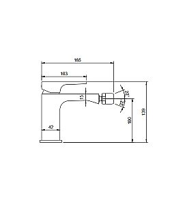 Смеситель для биде Villeroy&Boch Architectura Square TVB12500100064 никель сатинированный матовый купить в интернет-магазине сантехники Sanbest