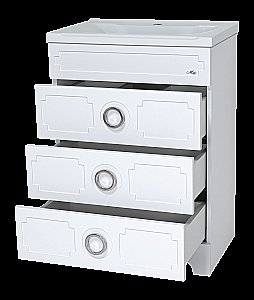 Тумба с раковиной Misty Лейла - 70 Пр-Лей01070-013Я белая для ванной в интернет-магазине Sanbest