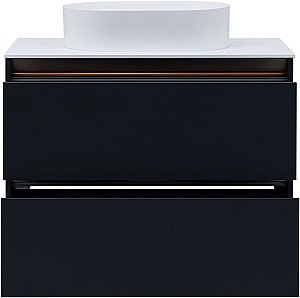 Тумба с раковиной Allen Brau Activity 90 1.34013.AM антрацит матовый/олива брашированная для ванной в интернет-магазине Sanbest