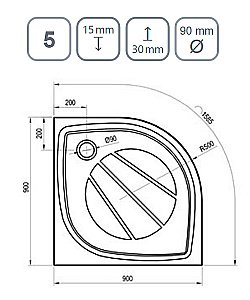 Душевой поддон Ravak Galaxy Pro Elipso 90 черный матовый купить в интернет-магазине Sanbest