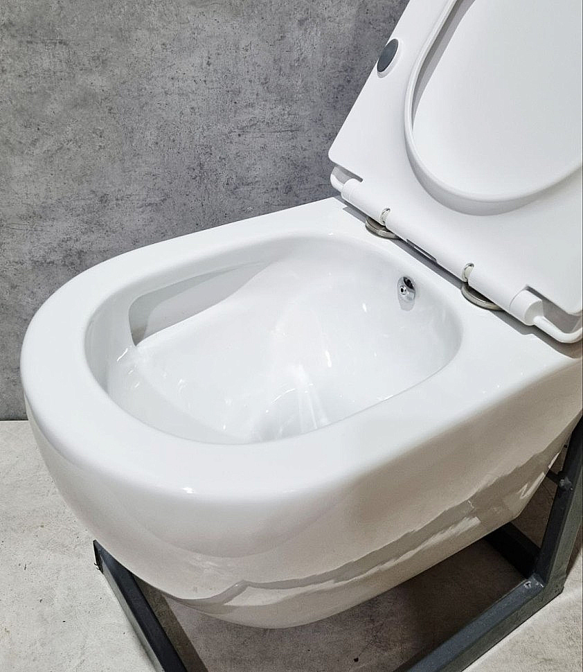 Унитаз подвесной CeramaLux TR-0199BD безободковый, функция биде, с крышкой микролифт, белый купить в интернет-магазине Sanbest