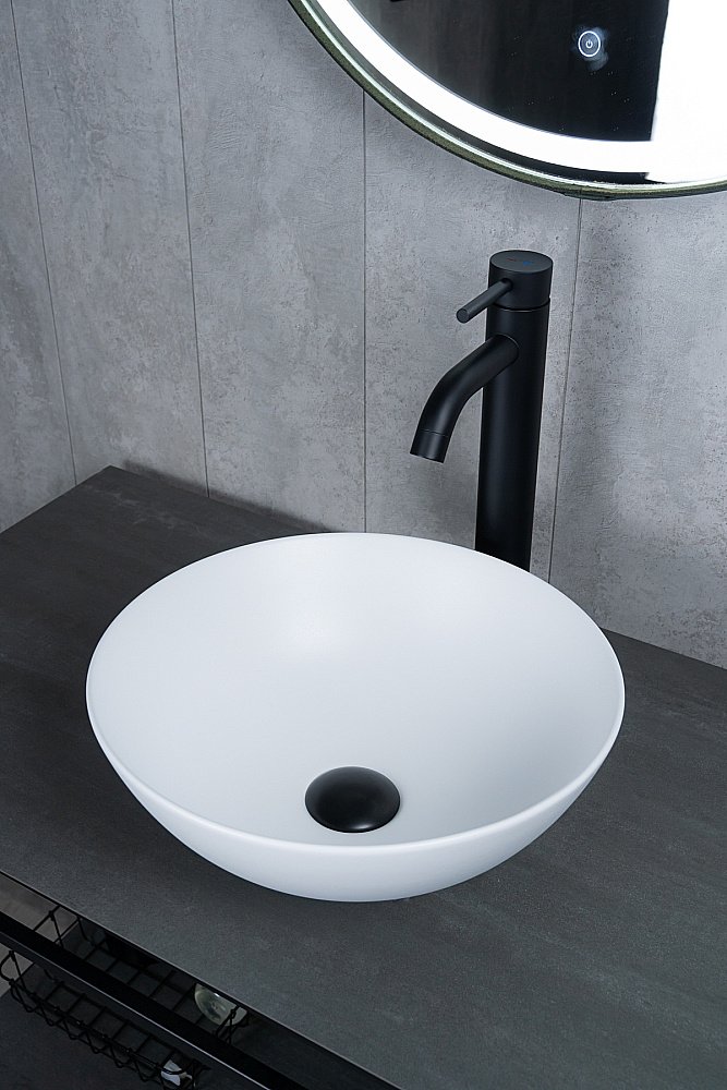 Раковина накладная Gid 9081wm белая матовая купить в интернет-магазине Sanbest