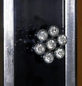 Пенал напольный Misty Анжелика 40 чёрный с серебром для ванной в интернет-магазине сантехники Sanbest