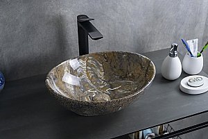Раковина накладная Gid Lago 41 Mnc138T 54472 под камень глянцевая купить в интернет-магазине Sanbest