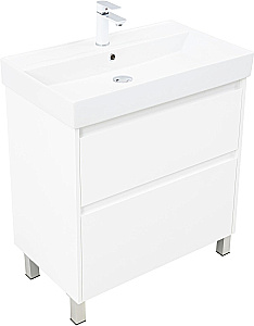 Тумба с раковиной Aquanet Nova Lite 2.0 75 346337+242338 белая глянцевая для ванной в интернет-магазине Sanbest