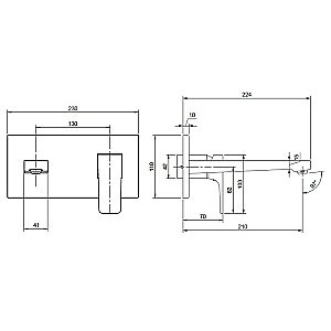 Смеситель для раковины Villeroy&Boch Architectura Square TVW125003000K5 черный матовый купить в интернет-магазине сантехники Sanbest