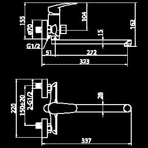 Смеситель для ванны Elghansa Wieden new 5372909 хром купить в интернет-магазине сантехники Sanbest