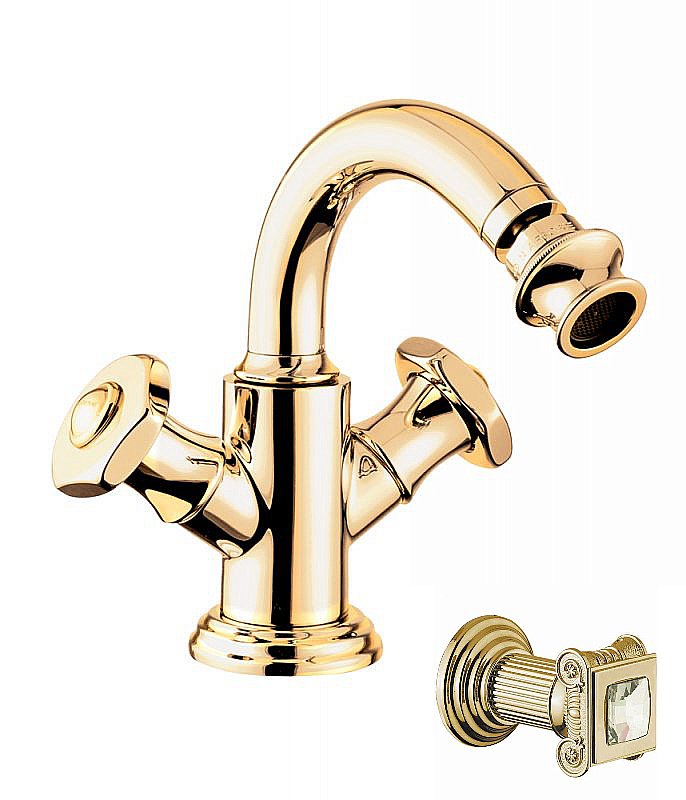 Смеситель для биде Cezares APHRODITE-BS2 золото/ручки Swarovski купить в интернет-магазине сантехники Sanbest