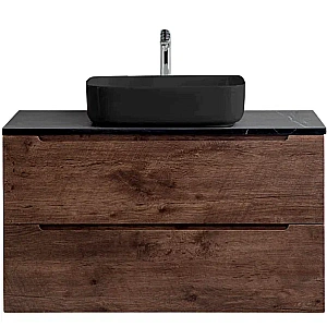 Тумба с раковиной и столешницей BelBagno ETNA 100 ETNA100RW-KEPMNO-1302H301-SET дуб Мавр для ванной в интернет-магазине Sanbest