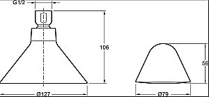 Верхний душ Jacob Delafon MOXIE 9245D-CP купить в интернет-магазине сантехники Sanbest