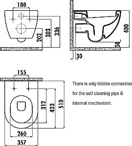 Унитаз подвесной CREAVIT FREE FE320.G0100 белый матовый купить в интернет-магазине Sanbest
