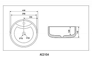 Раковина накладная ABBER Bequem AC2104MB черная матовая купить в интернет-магазине Sanbest