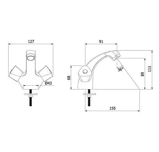 Смеситель для раковины Milardo Tring TRISB01M01 хром купить в интернет-магазине сантехники Sanbest