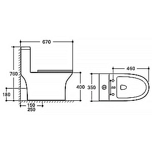 Унитаз моноблок Azario Terni AZ-8618M белый мрамор, безободковый, с крышкой микролифт купить в интернет-магазине Sanbest