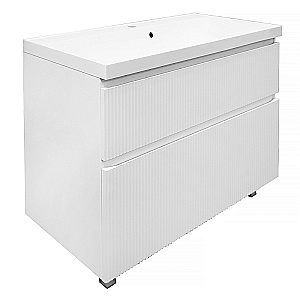 Тумба с раковиной Azario Viola 100/2Н CS00097146 белая матовая для ванной в интернет-магазине Sanbest