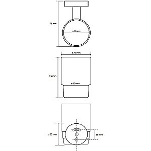Стакан Bemeta Hematit 159110012 антрацит купить в интернет-магазине сантехники Sanbest