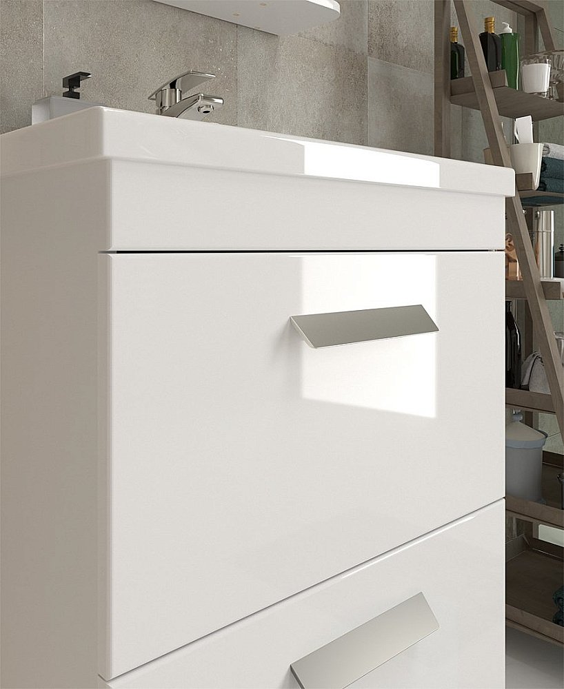 Тумба с раковиной Vigo Nova 2-600 белая для ванной в интернет-магазине Sanbest