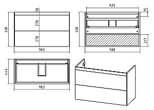 Тумба с раковиной Misty Атлантик -100 П-Атл-01100-011П2Я белая для ванной в интернет-магазине Sanbest