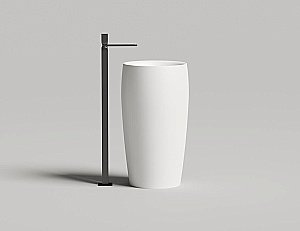 Раковина напольная Salini ALDA 03 130311G 47 из искусственного камня S-Sense, белая глянцевая купить в интернет-магазине Sanbest