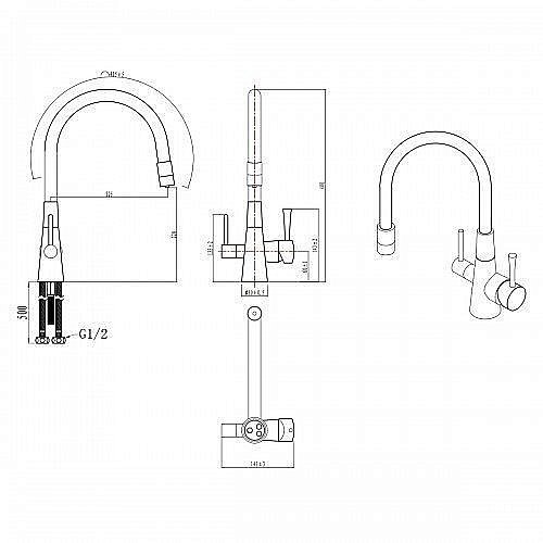 Смеситель для кухни Lemark Comfort LM3075C-Orange купить в интернет-магазине сантехники Sanbest