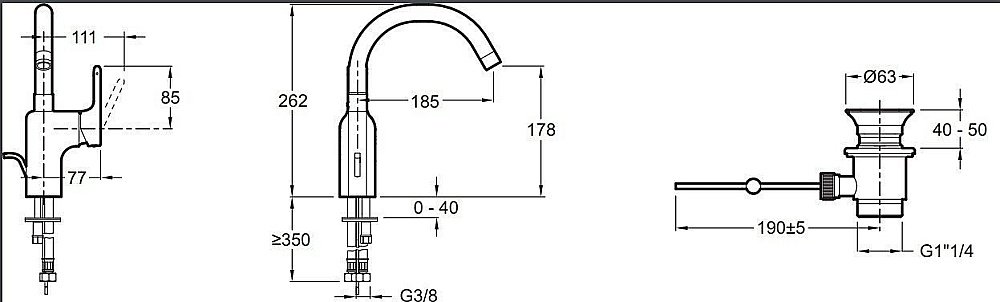 Cмеситель для раковины Jacob Delafon SINGULIER E10862-CP купить в интернет-магазине сантехники Sanbest