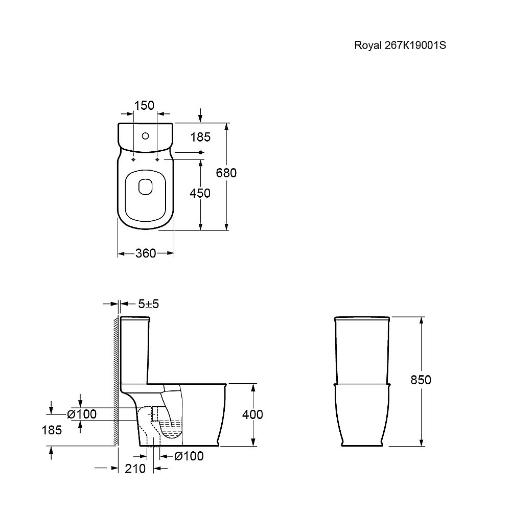 Унитаз Ambassador Royal 267K19001S с бачком, с крышкой микролифт, белый купить в интернет-магазине Sanbest