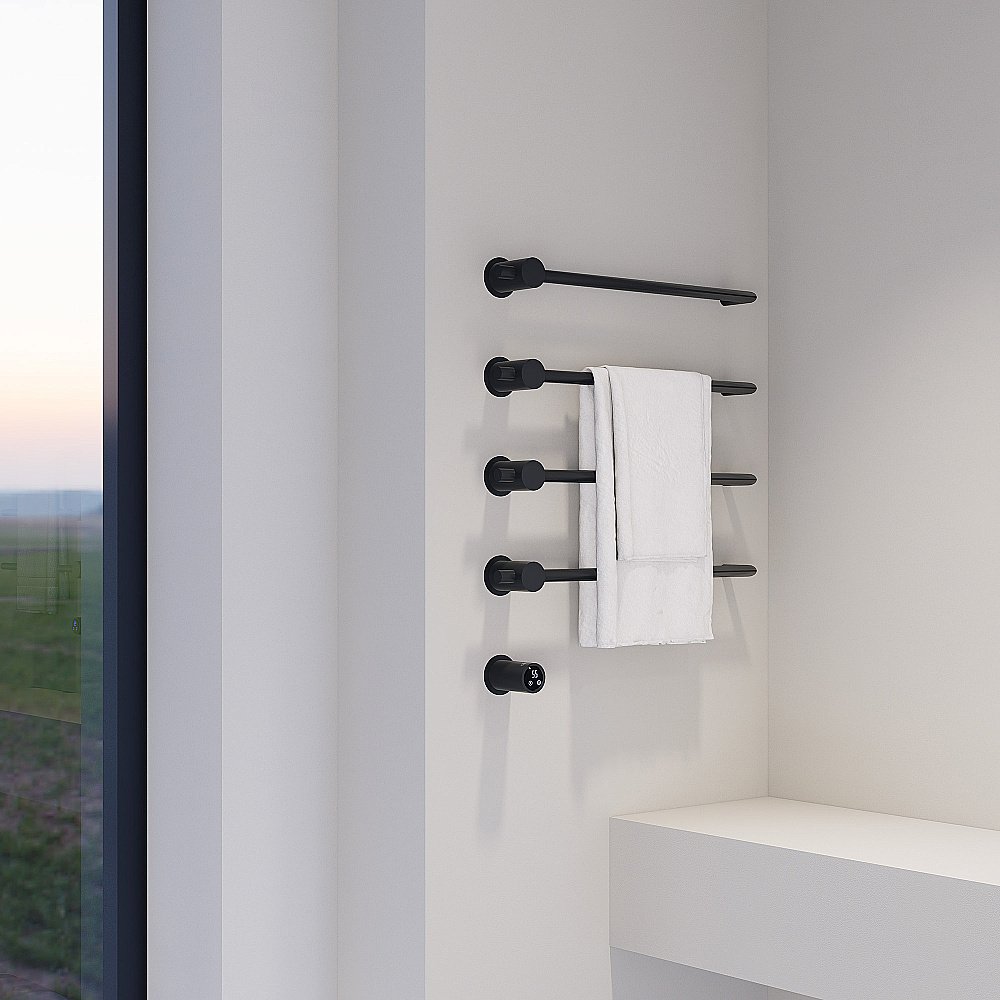 Полотенцесушитель электрический ABBER Charme AH4004MB черный матовый купить в интернет-магазине сантехники Sanbest