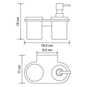 Держатель со стаканом и дозатором WasserKRAFT Kammel K-8389 купить в интернет-магазине сантехники Sanbest