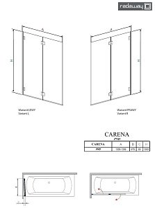 Шторка для ванны Radaway Carena PND 130 купить в интернет-магазине Sanbest