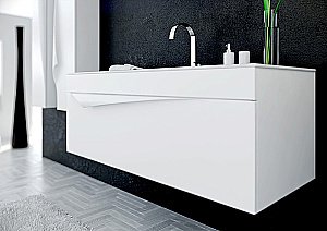 Тумба с раковиной Aqwella Papyrus-wood 100 PAP0110 белая для ванной в интернет-магазине Sanbest